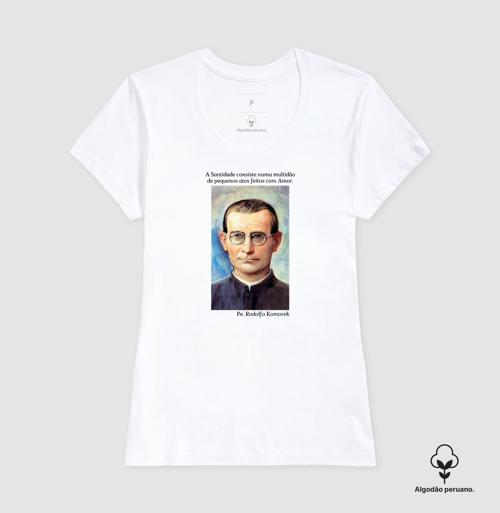 Camiseta Algodão Peruano Pe. Rodolfo Komorek - Imagem 7