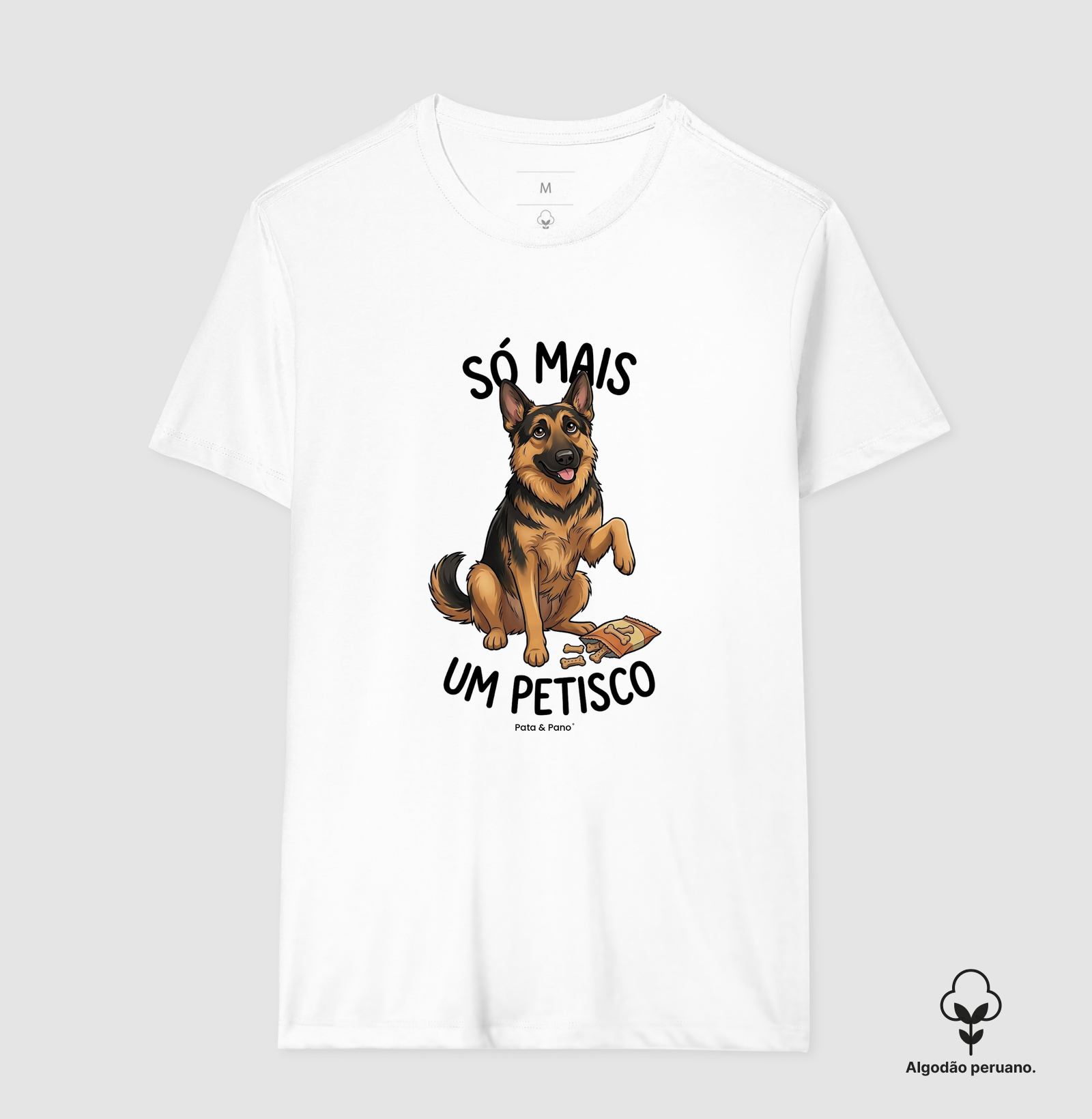 CAMISETA ALGODÃO PERUANO PASTOR ALEMÃO PETISCO - Imagem 7