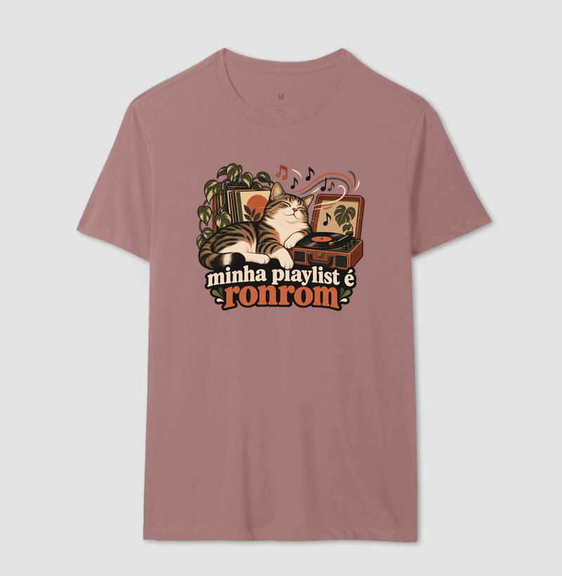 Camiseta Gato Música "minha playlist é ronrom" | Pelo & Pano - Imagem 16
