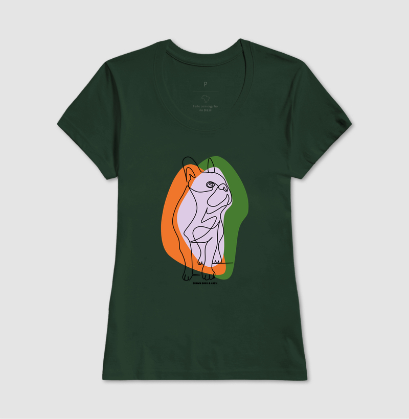 Bulldog de linhas com fundo laranja e verde - Imagem 12