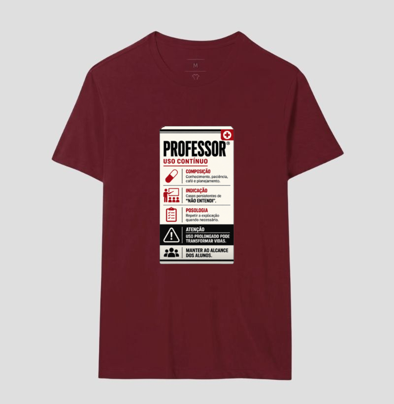Camiseta Masculina Algodão Bula Professor Uso Contínuo - Imagem 25