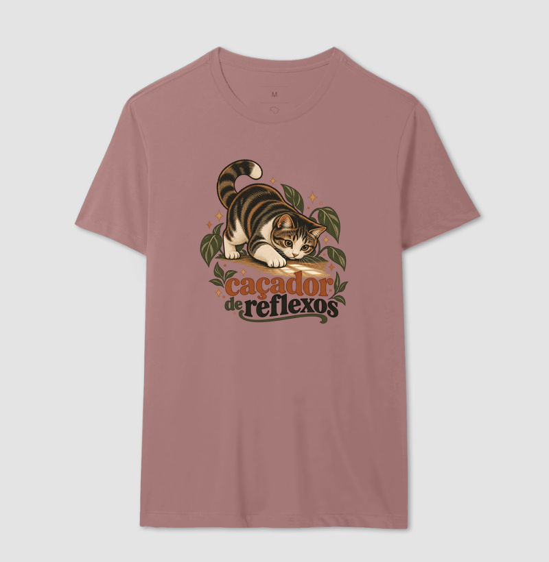 Camiseta Gato Brincando "caçador de reflexos" | Pelo & Pano - Imagem 16