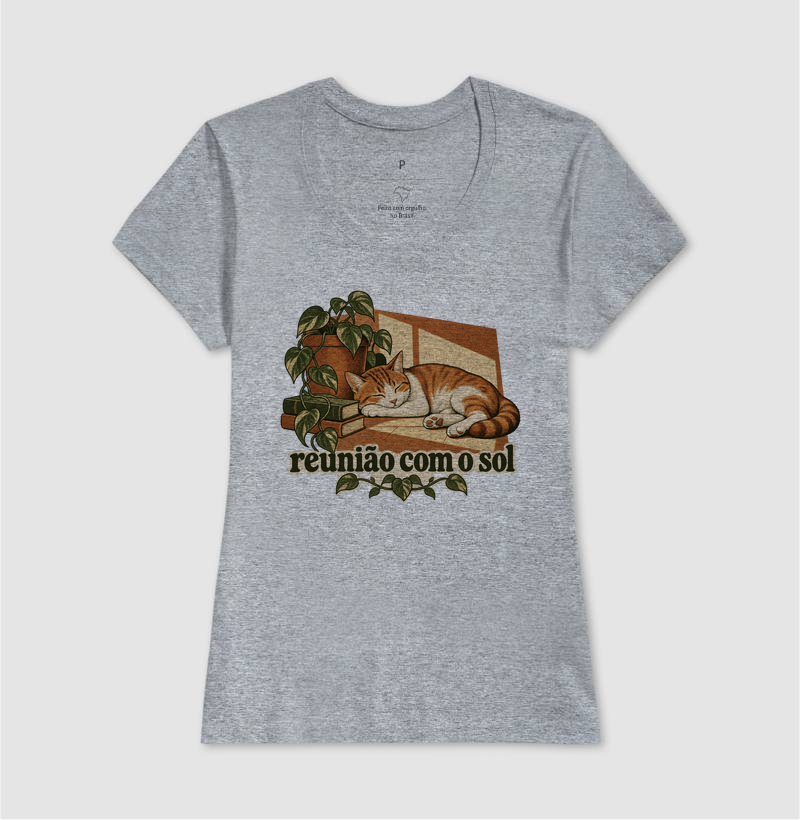 Camiseta Gato Sol "reunião com o sol" | Pelo & Pano - Imagem 9