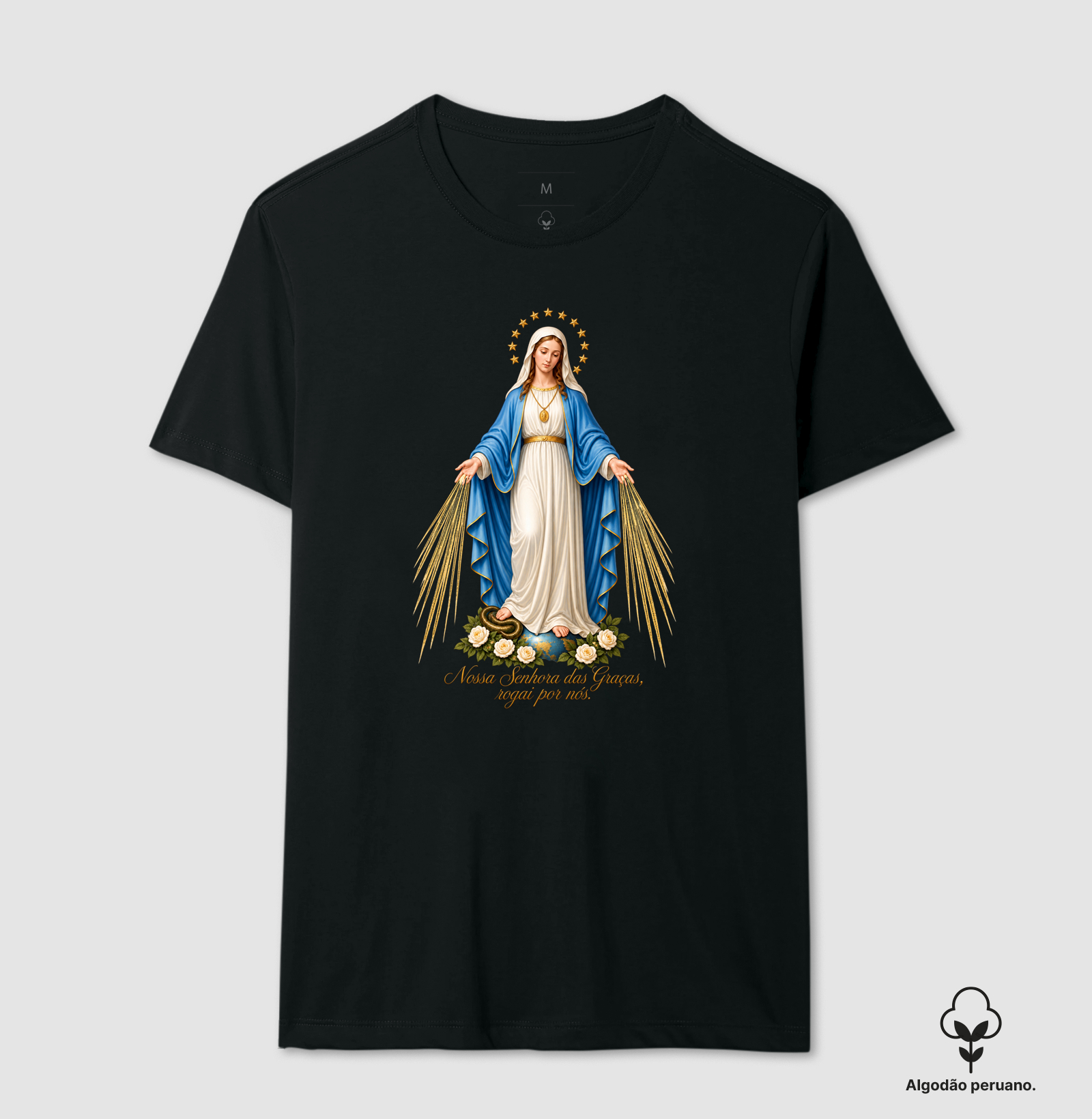 Camiseta Algodão Peruano Nossa Senhora das Graças - Imagem 2