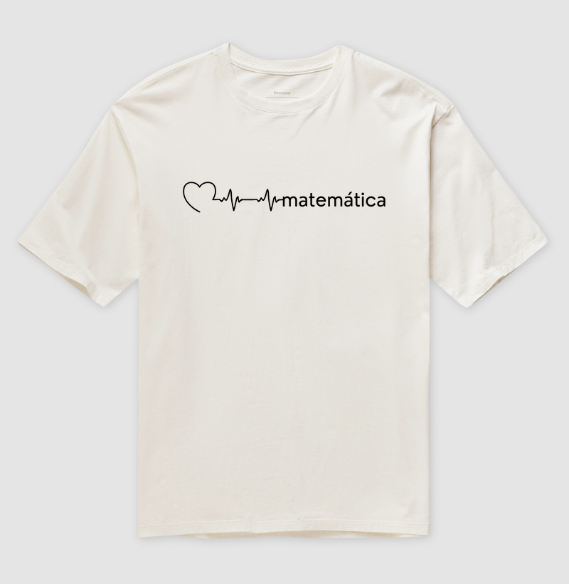 Camiseta Oversized Matemática Batimento Cardíaco - Letras Pretas - Imagem 5