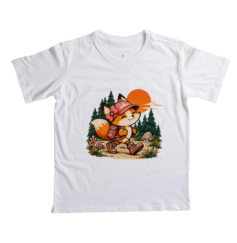 Camiseta Infantil | Raposinha Trilheira Rosa 🦊 - Imagem 5