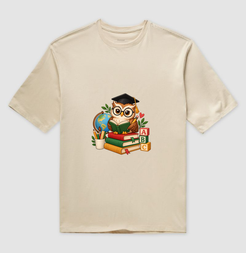 Camiseta Oversized Coruja do Conhecimento - Imagem 3