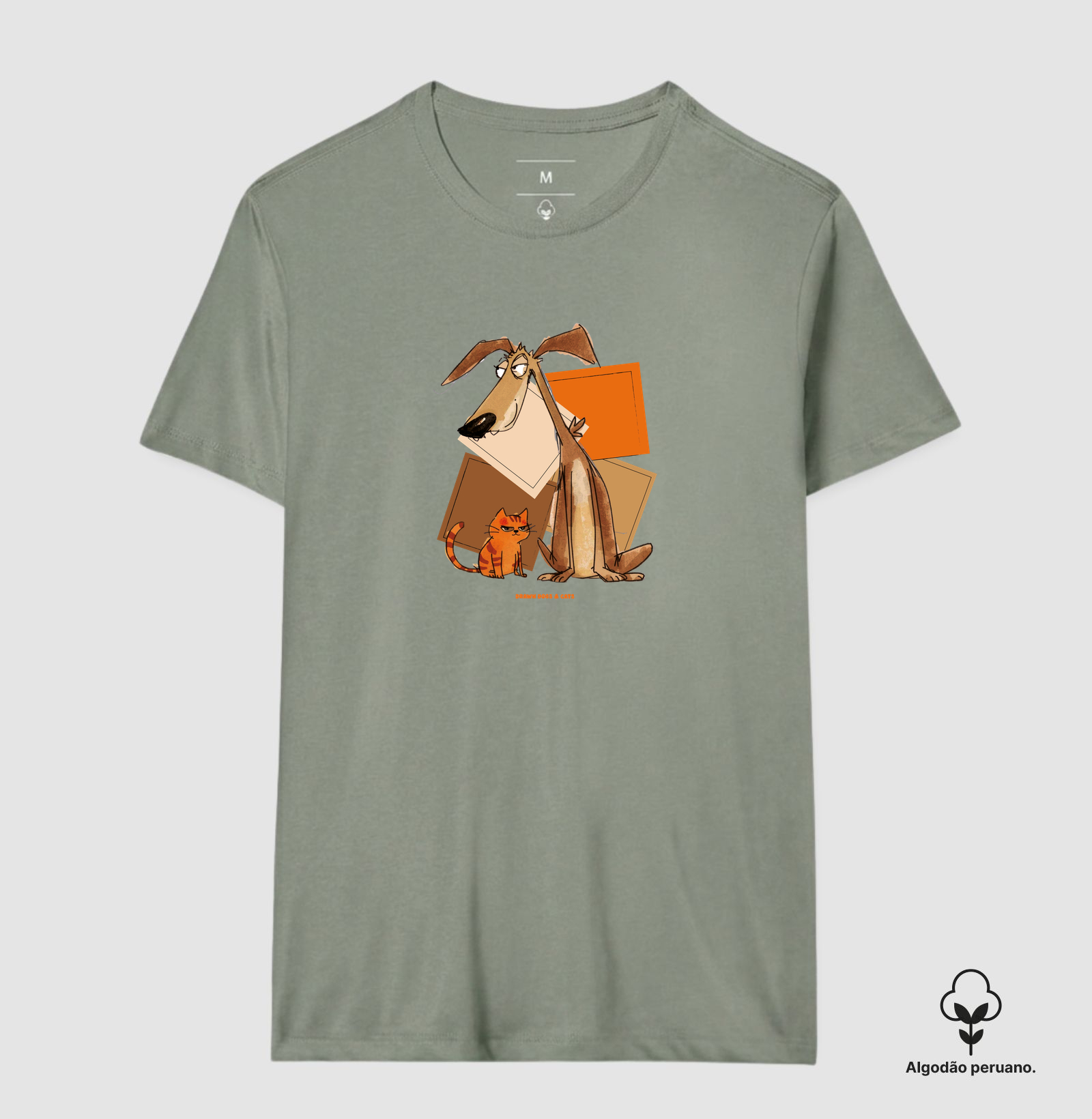 Cachorro e gato com fundo de quadrados - Imagem 3