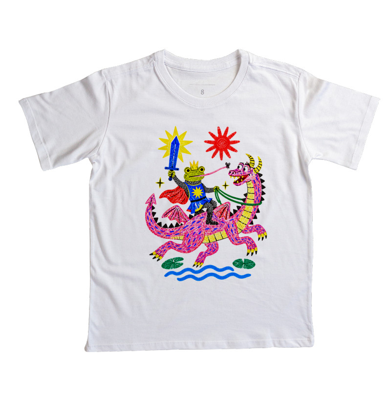 Camiseta Infantil Sapo Real no Dragão Rosa - Imagem 3