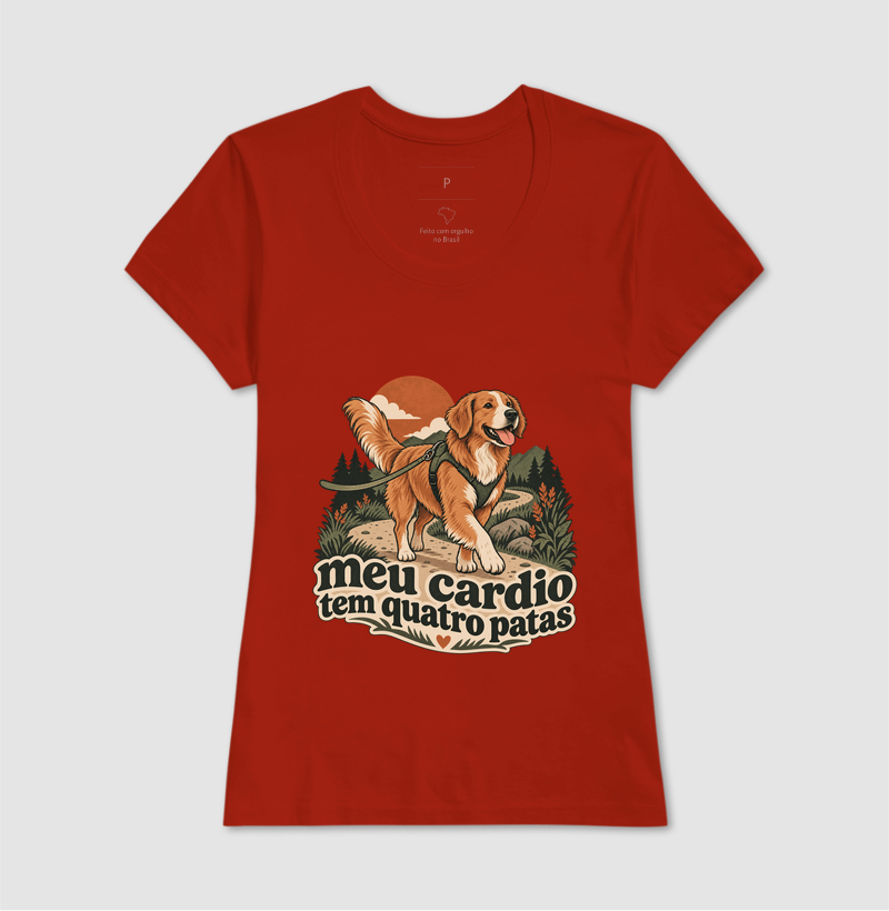 Camiseta Cachorro Passeio "meu cardio tem quatro patas" | Pelo & Pano - Imagem 12