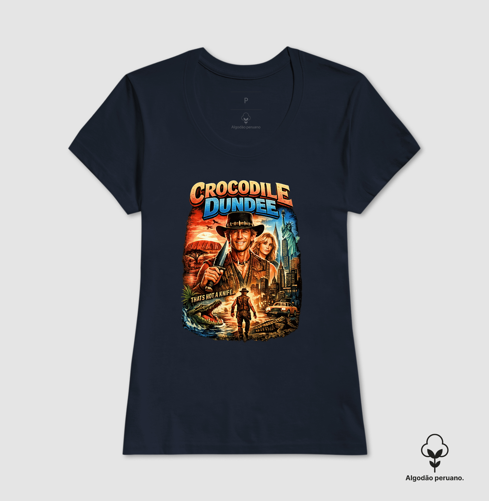 Camiseta Crocodilo Dundee Knife - Imagem 7
