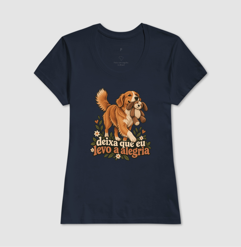 Camiseta Cão com Brinquedo "deixa que eu levo a alegria" | Pelo & Pano - Imagem 7