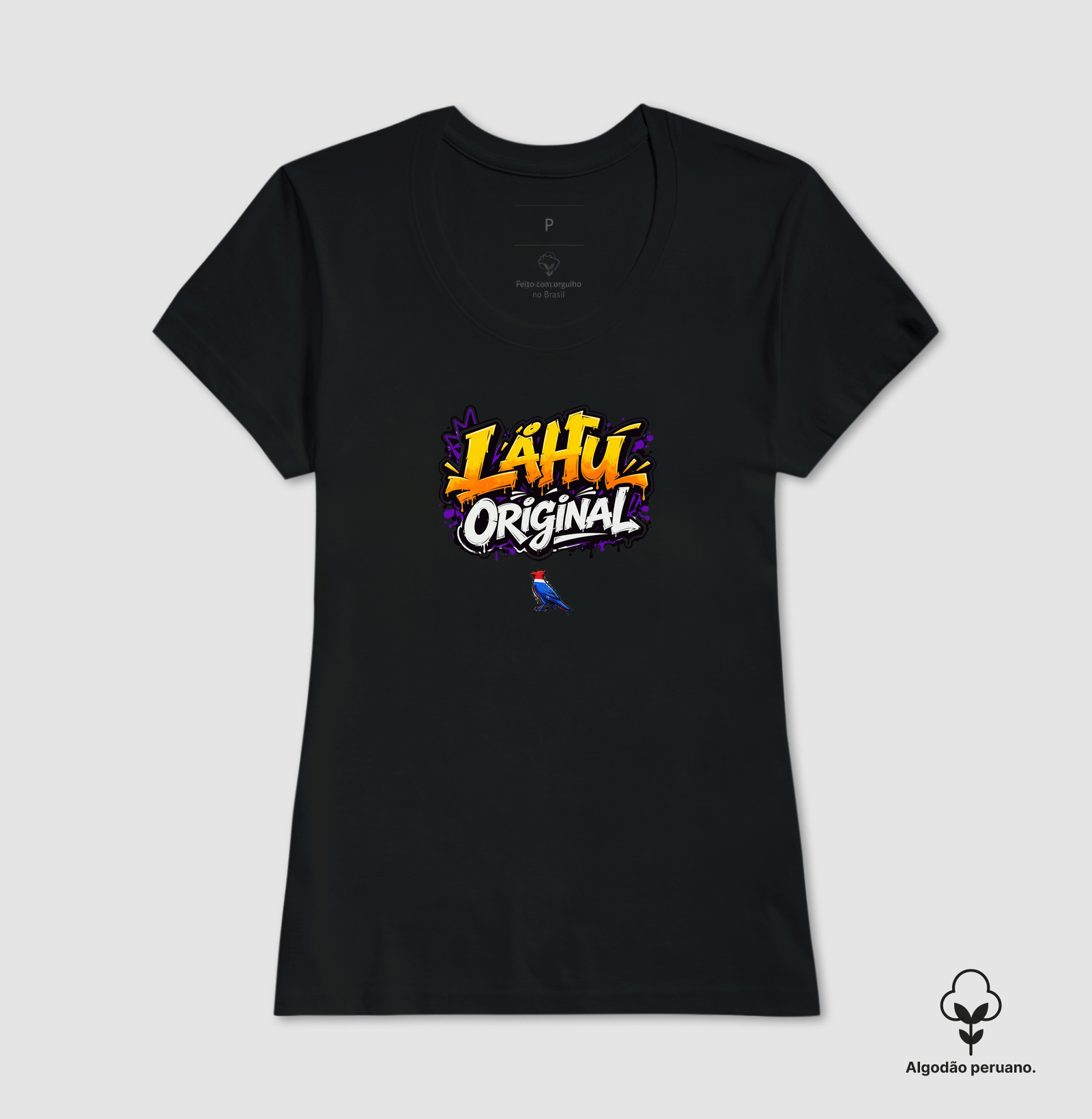 O grafite LÄHU Original brilha em tons vibrantes de laranja e roxo, traduzindo energia e movimento. Mistura perfeita entre arte de rua e moda contemporânea, feita para quem vive o estilo com propósito. - Imagem 3