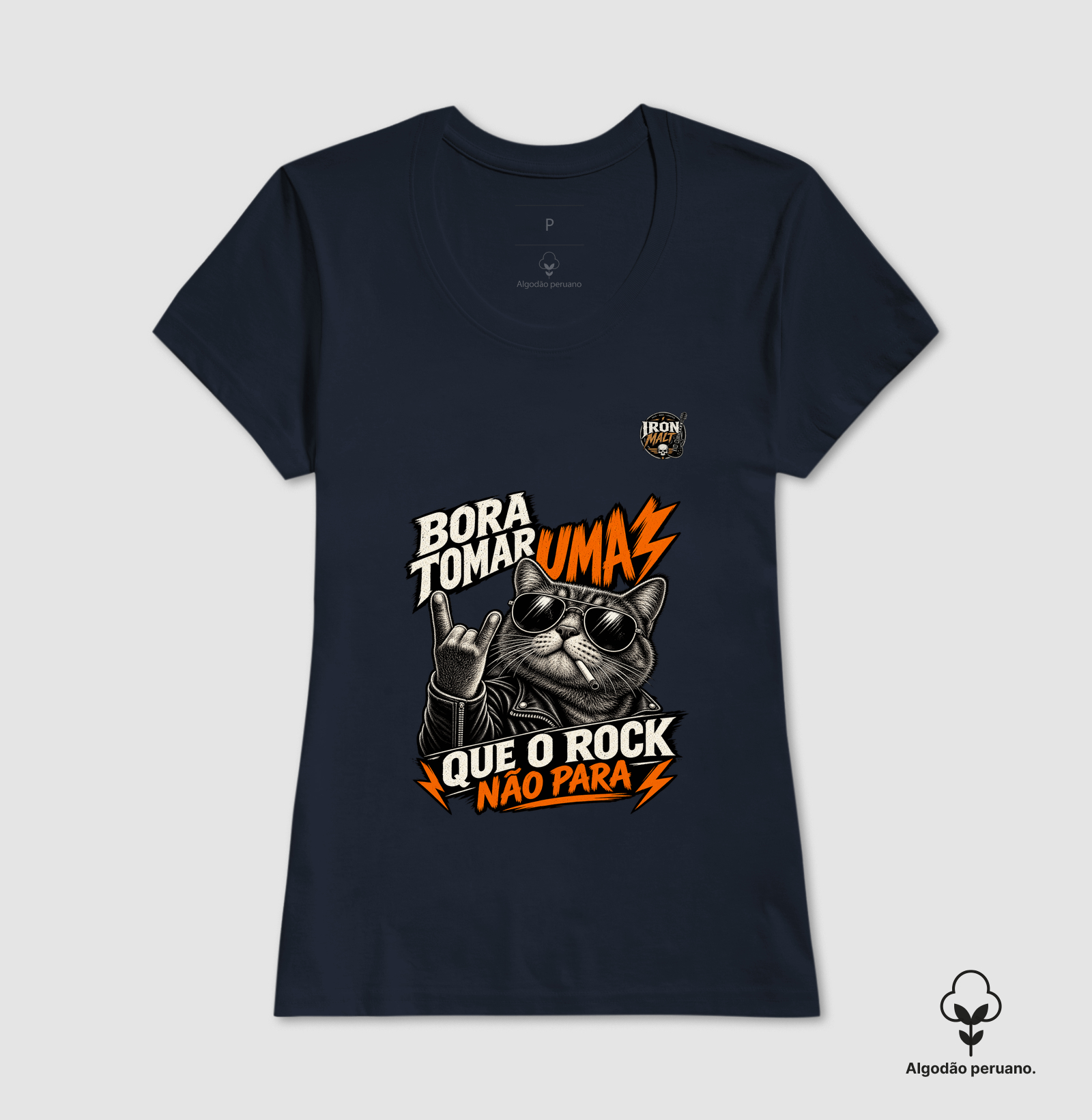 Camiseta Rock Cat – Estampa Gato Rockeiro de Óculos e Jaqueta - Imagem 7