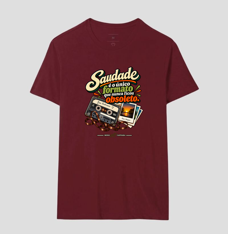 SAUDADE É O ÚNICO FORMATO QUE NÃO FICOU OBSOLETO - Modo Capivara - Camiseta - Imagem 18
