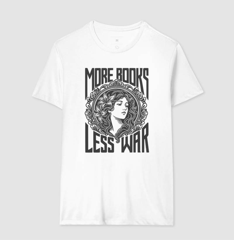 Camiseta More Books Less War – Art Nouveau - Imagem 2