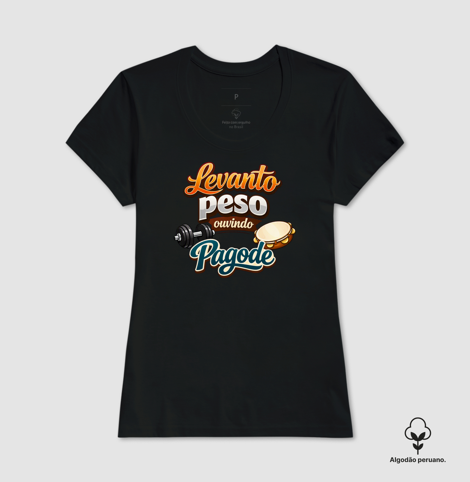 camiseta levanto peso ouvindo pagode - Imagem 3