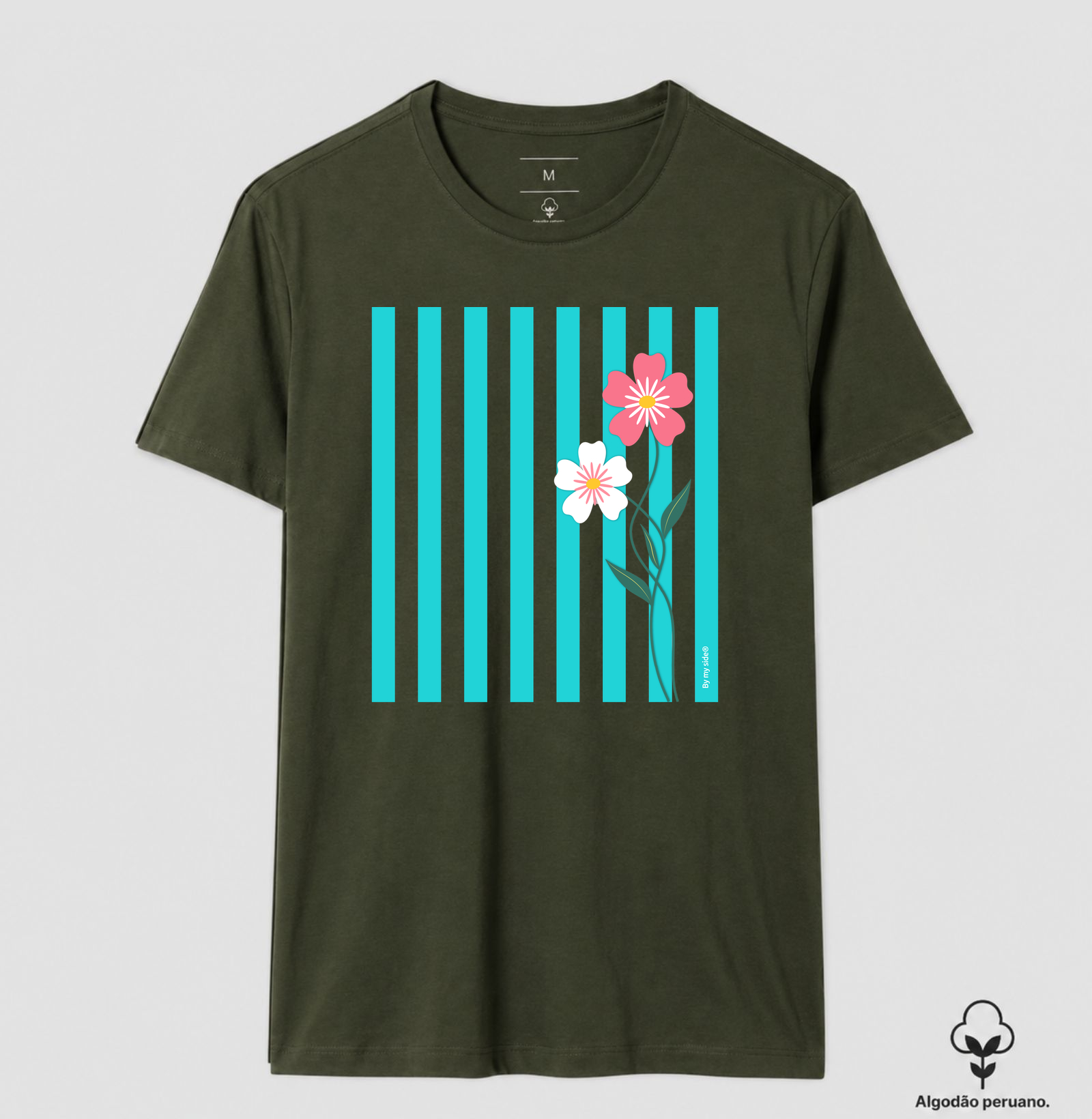 FLOR ROSA 01 - Algodão Peruano - Imagem 4
