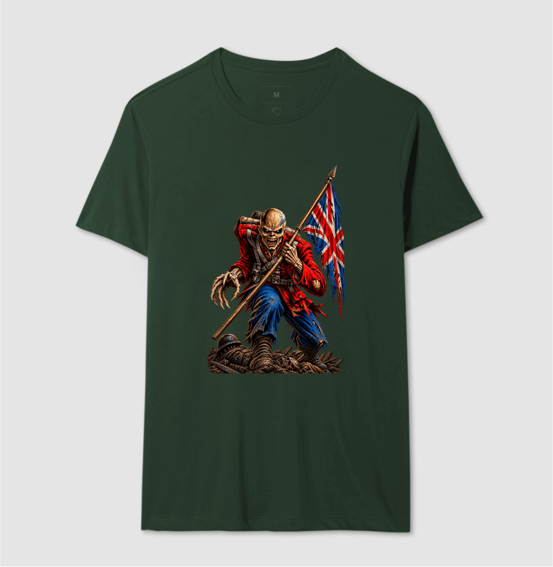 Camiseta Heavy Metal Caveira Soldado Britânico – Estampa Rock Dark Iron Maiden - Imagem 10