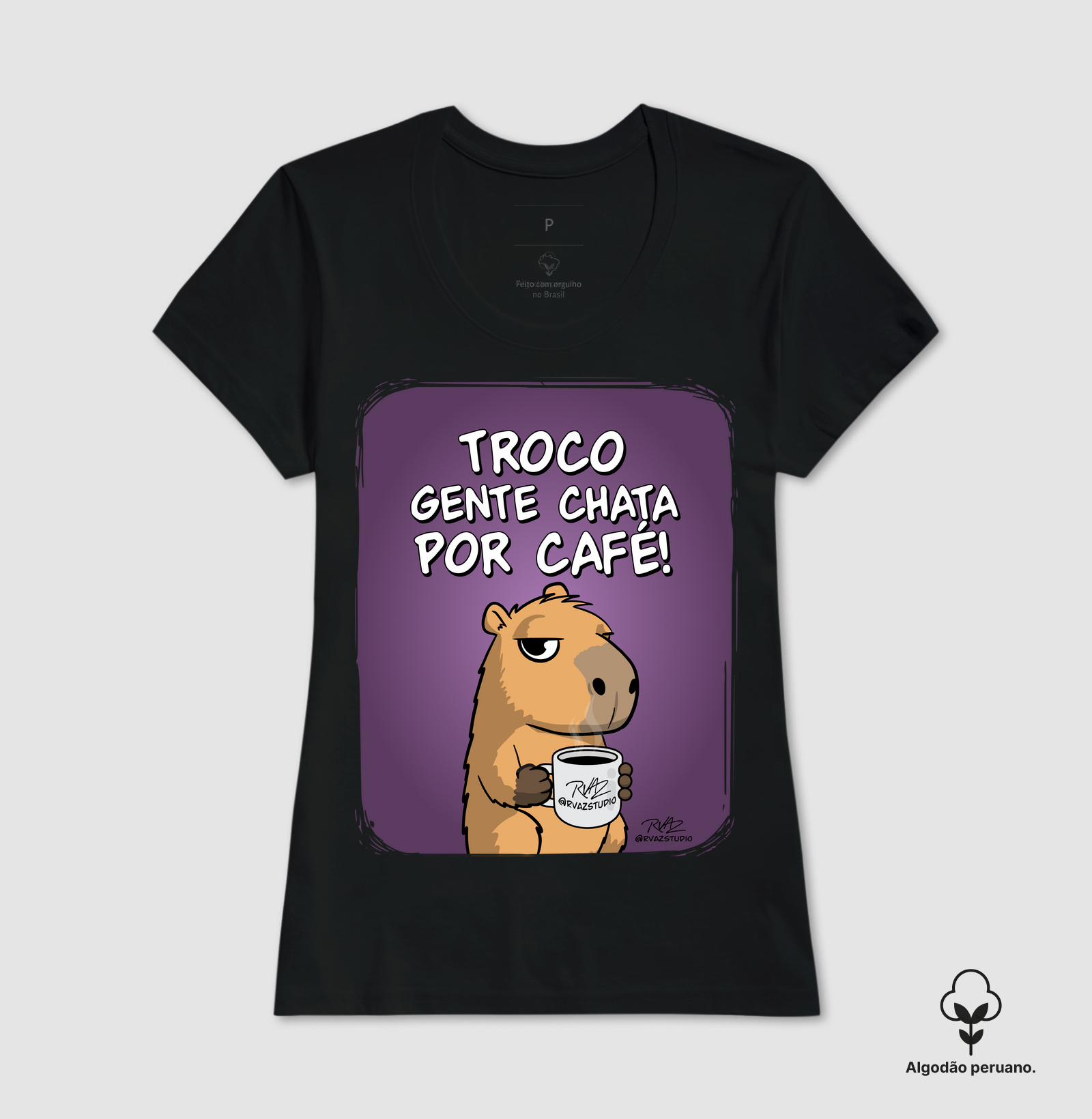Camiseta Capivara Troco por Café - Imagem 6