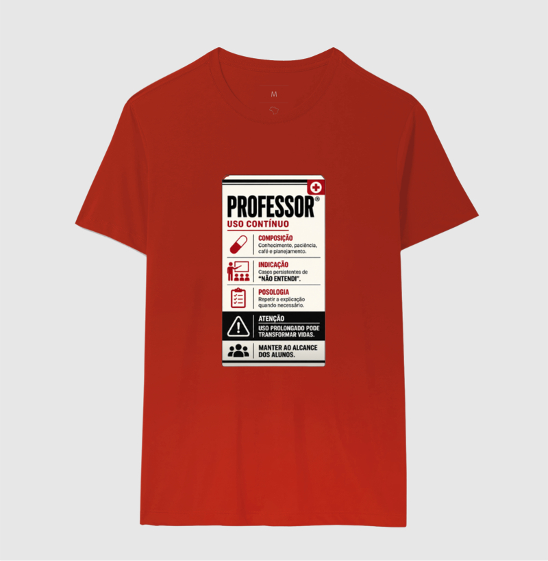 Camiseta Masculina Algodão Bula Professor Uso Contínuo - Imagem 10
