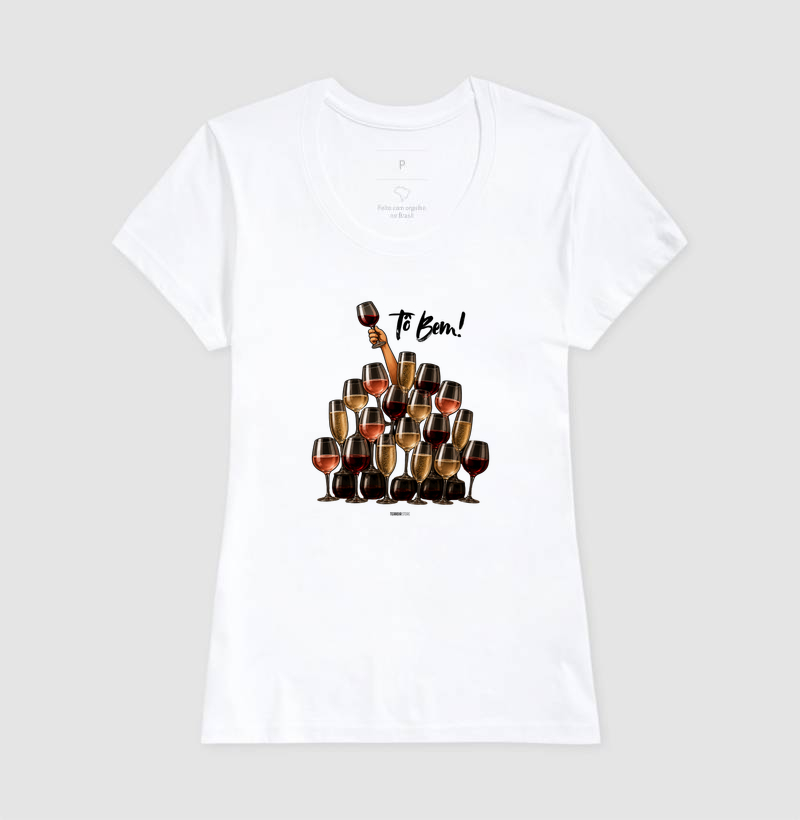 Camiseta Vinho - Tô Bem! - Taças - Imagem 5