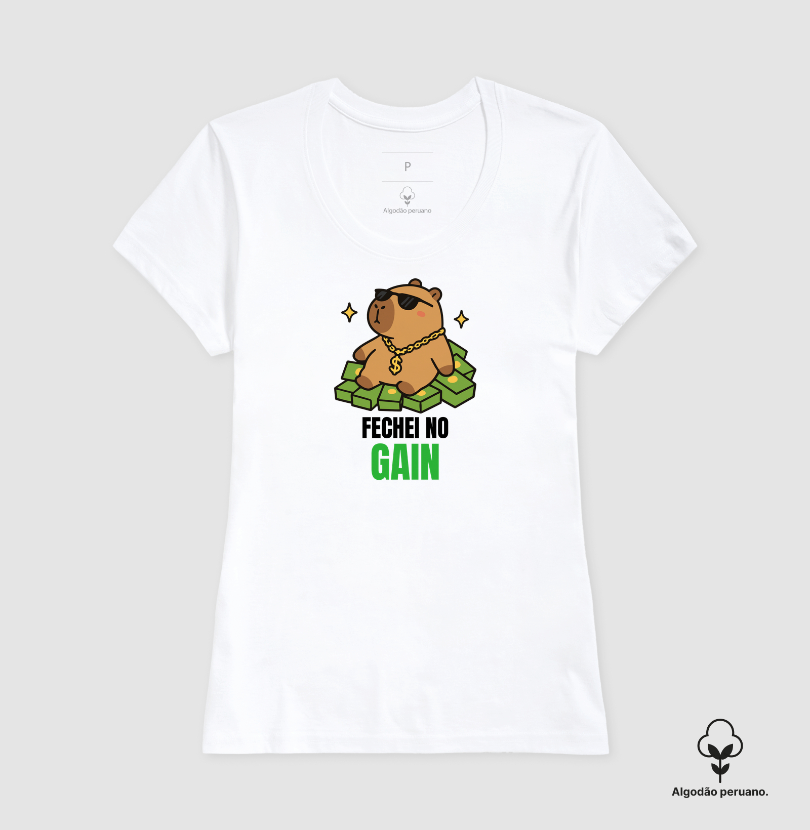 Camiseta Algodão Peruano Trader Fechei no Gain - Imagem 4
