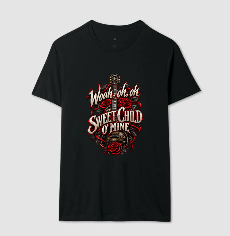 Camiseta Rock Sweet Child O’ Mine – Guitarra e Rosas - Imagem 2