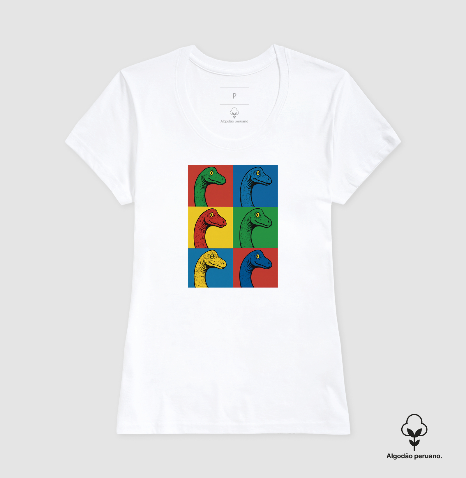 Camiseta Algodão Peruano Dino Pop Braquiossauro - Imagem 3
