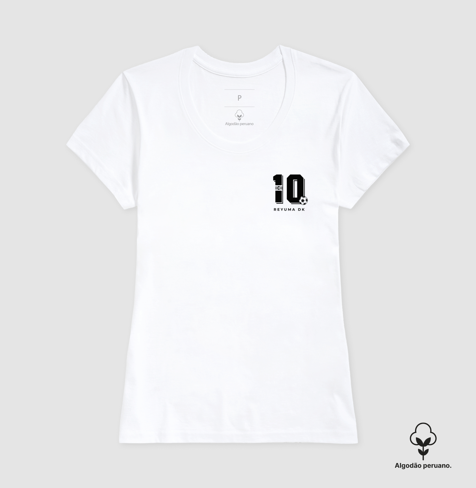 Camiseta Masculina, Feminina, Babylook e Unissex de Algodão Peruano Futebol "Dez e Faixa" - Imagem 9