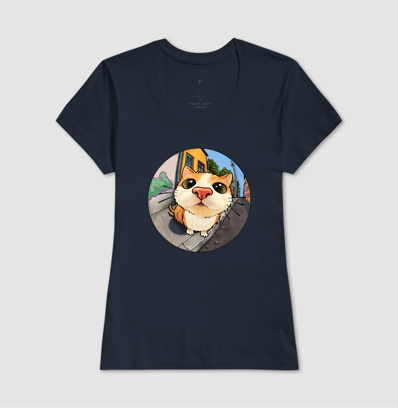 Camiseta Kaki Gatinho Regular Fit - Imagem 7
