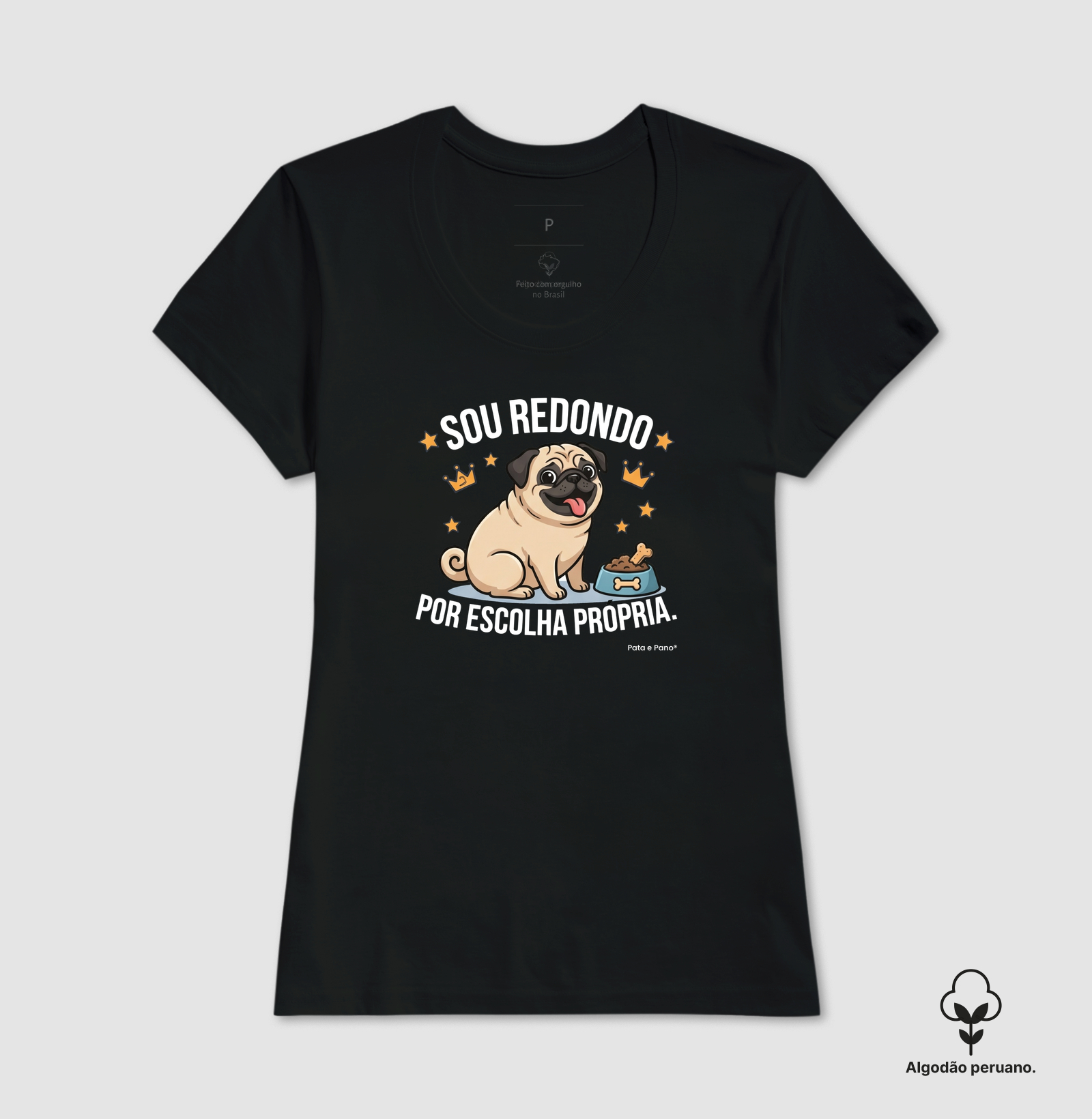 CAMISETA ALGODÃO PERUANO PUG REDONDO - Imagem 7