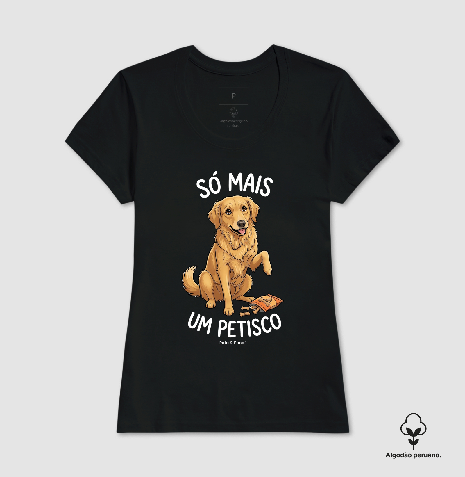 CAMISETA ALGODÃO PERUANO GOLDEN RETRIEVER PETISCO - Imagem 4