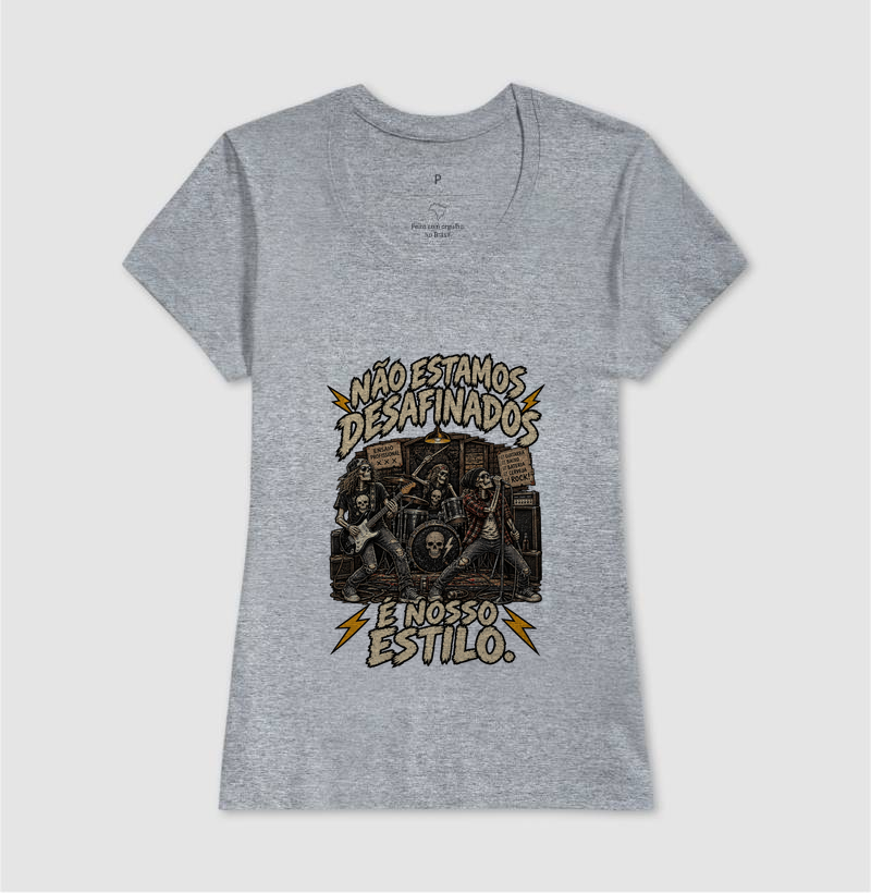 Camiseta Rock Não Estamos Desafinados – Caveiras, Guitarra e Estilo Rock’n’Roll - Imagem 7