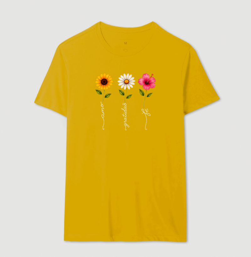 Camiseta Floresça com amor, fé e gratidão. - Imagem 14
