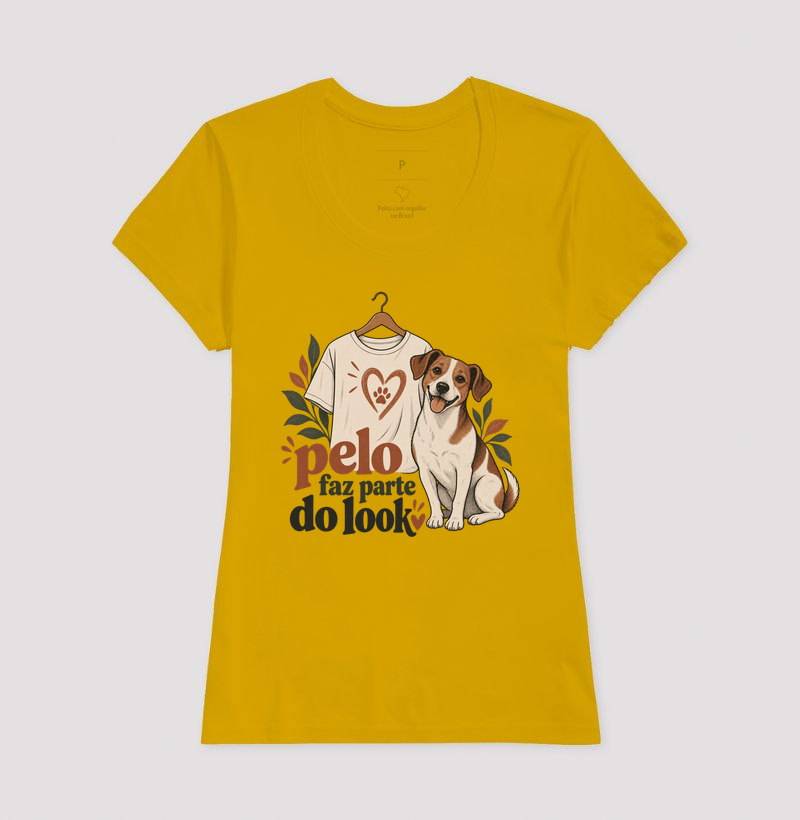 Camiseta Cachorro Humor "pelo faz parte do look" | Pelo & Pano - Imagem 15