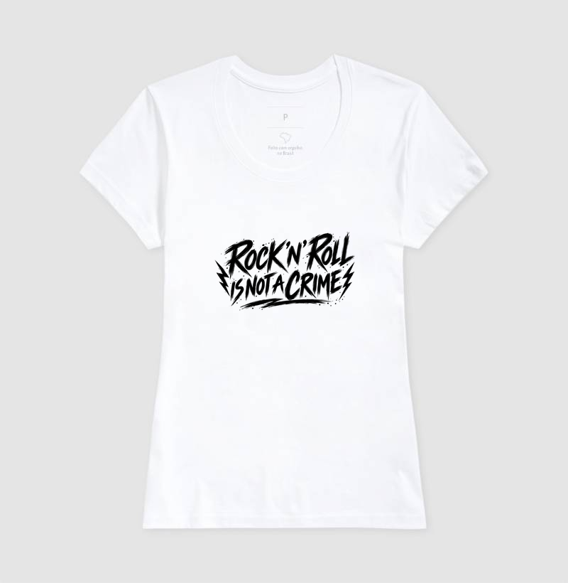 Camiseta Rock ’N’ Roll Is Not a Crime – Estampa Rock Vintage - Imagem 5