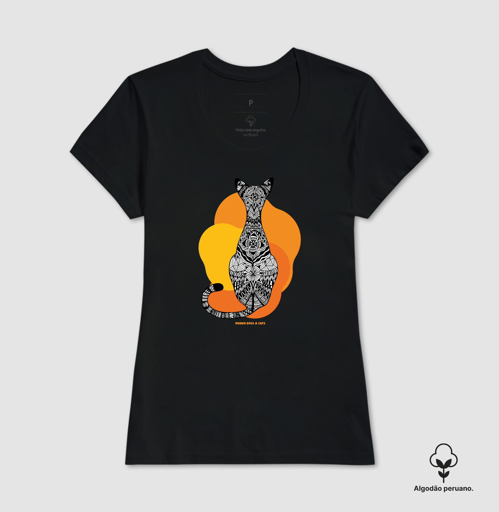 Gata de costas e fundo laranja e amarelo - Imagem 10