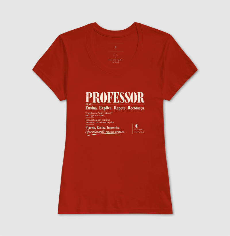 Camiseta Masculina Algodão Definição Professor Estampa Docente - Imagem 11