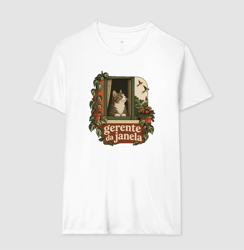 Camiseta Gato Janela "gerente da janela" | Pelo & Pano - Imagem 4