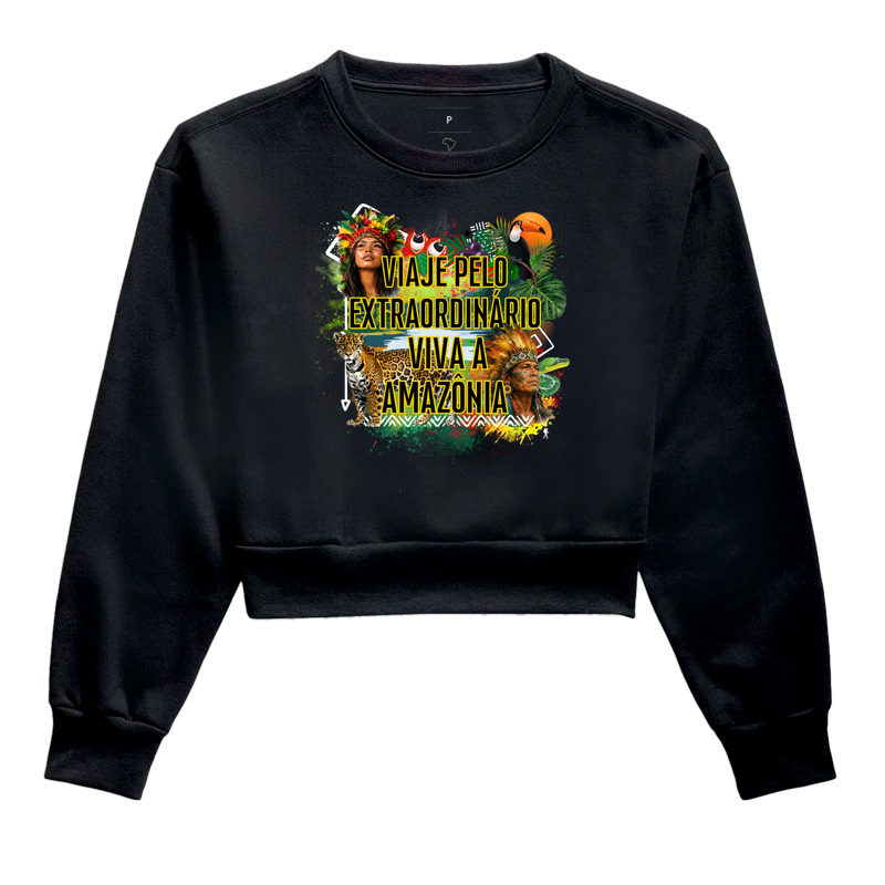 Camiseta Viaje pelo Extraordinario Viva a Amazonia | Onca Tucano Indigena | Colecao Viciados em Viagem - Imagem 2
