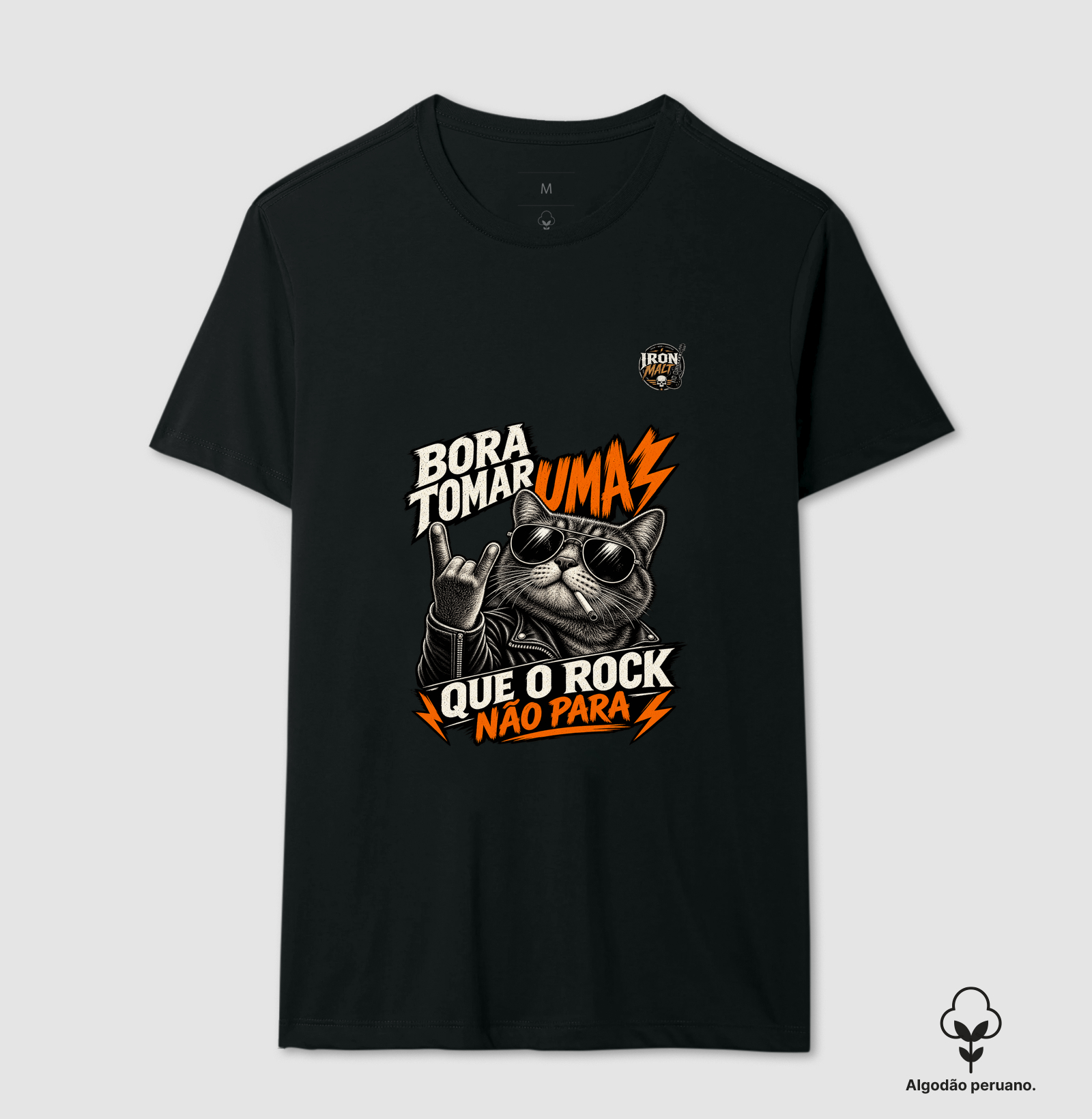 Camiseta Rock Cat – Estampa Gato Rockeiro de Óculos e Jaqueta - Imagem 2