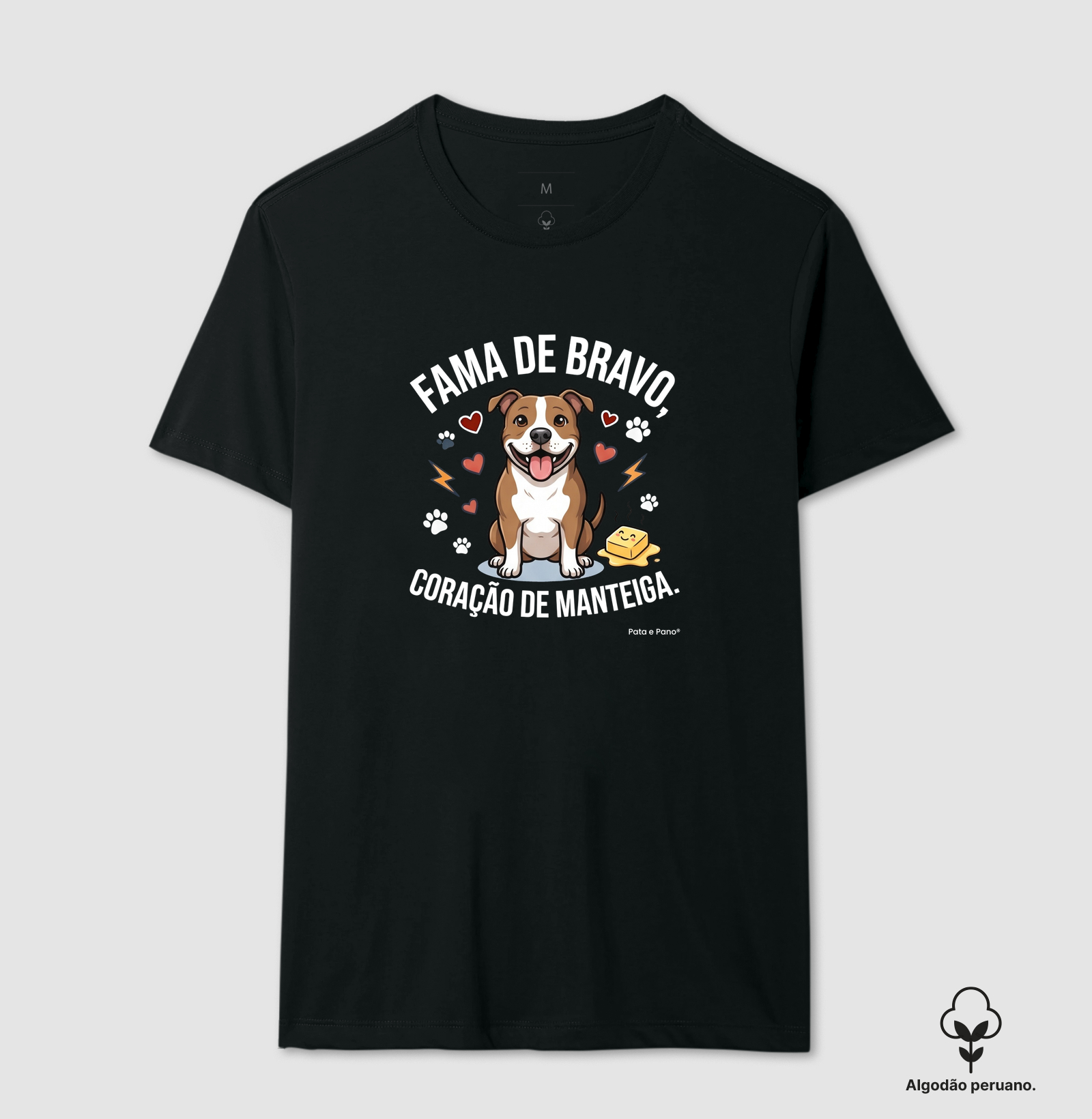 CAMISETA ALGODÃO PERUANO PITBULL FAMA DE BRAVO - Imagem 7