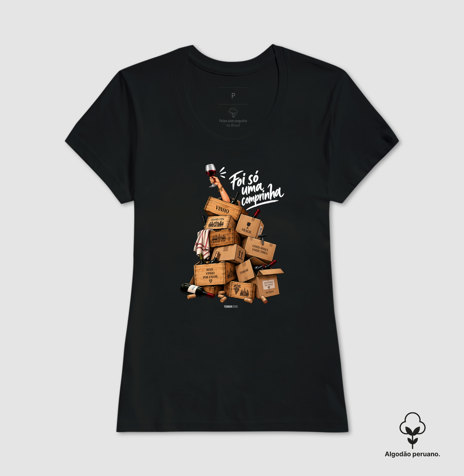 Camiseta “Mais Vinho Por Favor” – Wine Lifestyle Premium - Imagem 2
