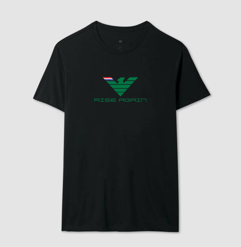 🌿 RISE AGAIN | Estampa Exclusiva  Renove seu estilo com a poderosa estampa RISE AGAIN, uma arte que representa superação, evolução e a capacidade de sempre se reerguer. Com design geométrico moderno em verde intenso e detalhes inspirados nas cores da Tailândia, esta composição transmite energia, equilíbrio e determinação. - Imagem 2