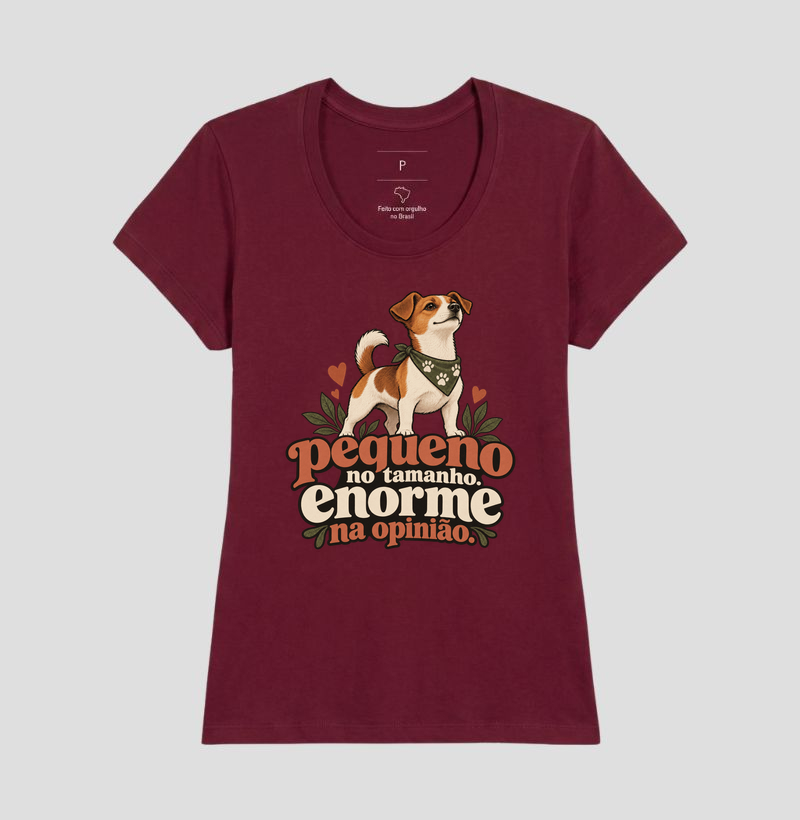 Camiseta Cachorro Pequeno "enorme na opinião" | Pelo & Pano - Imagem 19