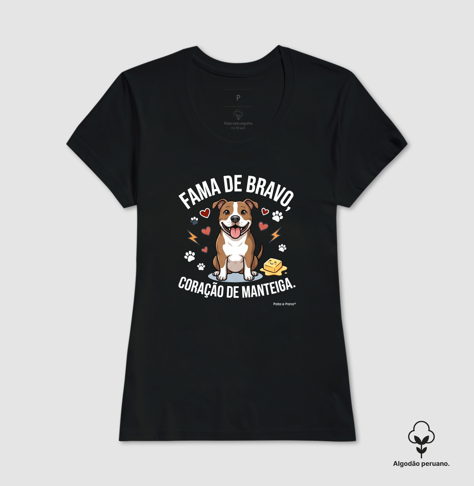 CAMISETA ALGODÃO PERUANO PITBULL FAMA DE BRAVO - Imagem 3
