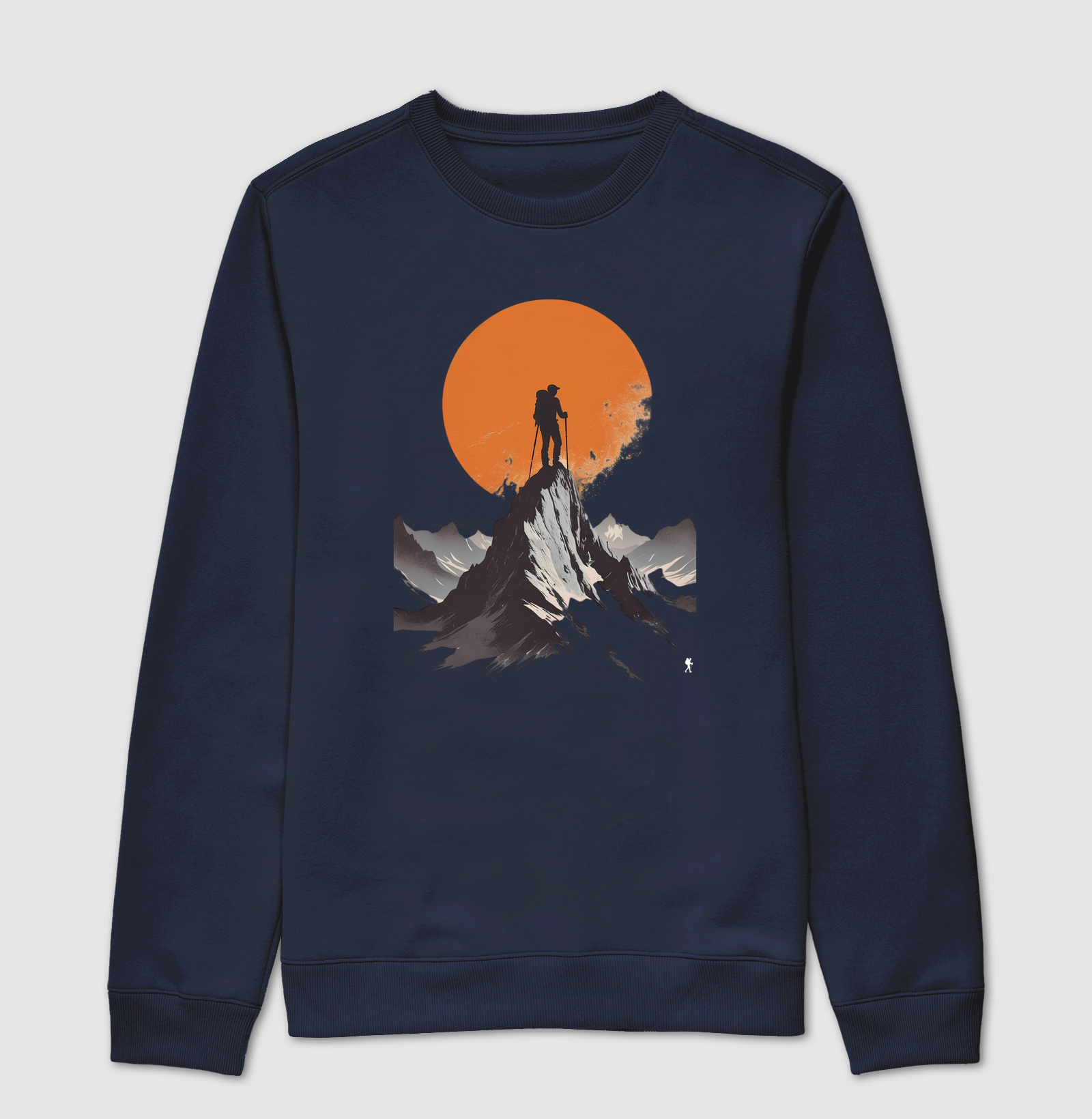 Camiseta Trilheiro no Topo da Montanha | Sol Laranja Silhueta Aventura | Colecao Fashion Travel - Imagem 5