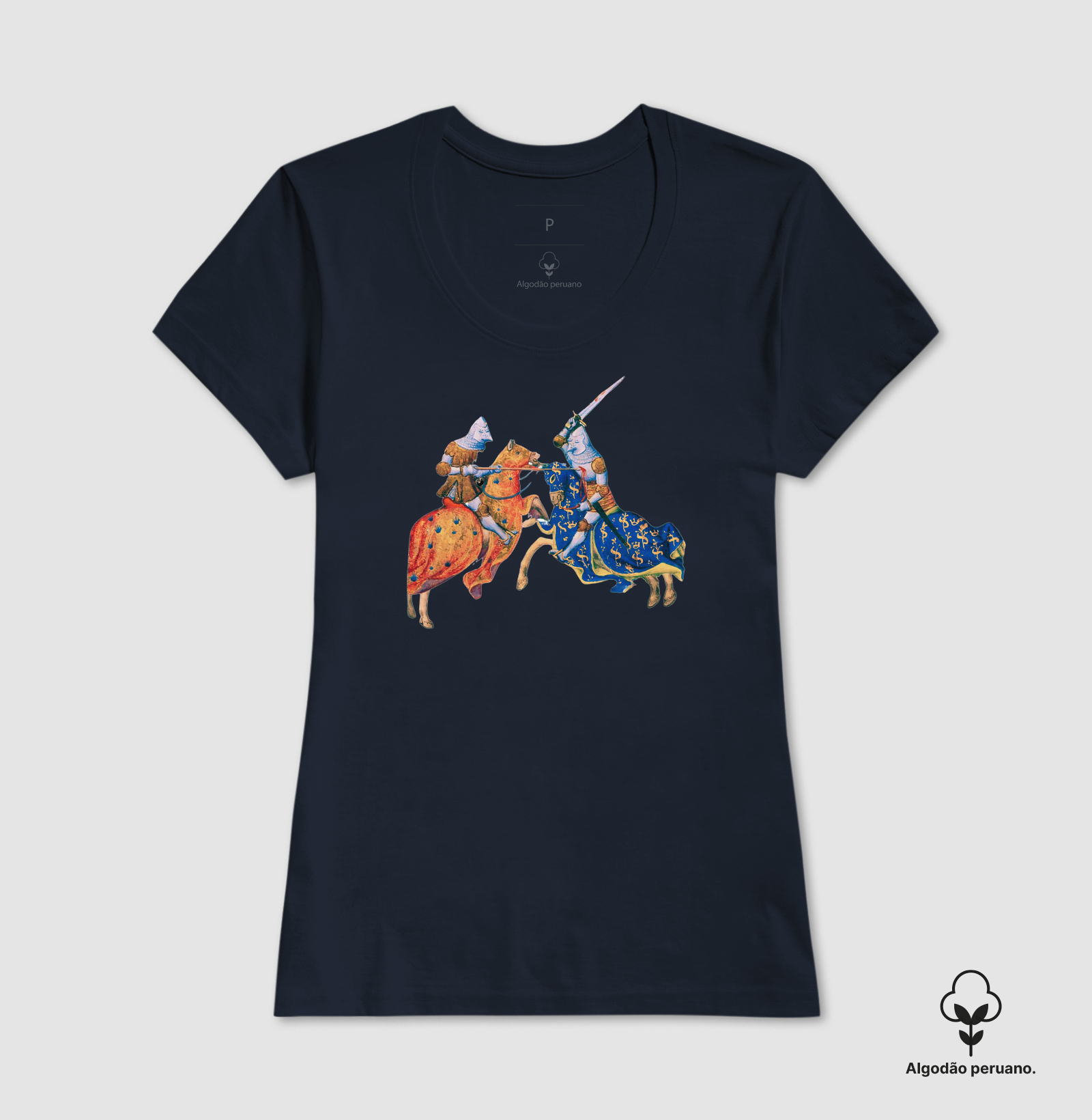 Camiseta Algodão Peruano O Encontro das Lanças – Manuscrito Histoire Romaine - Imagem 3