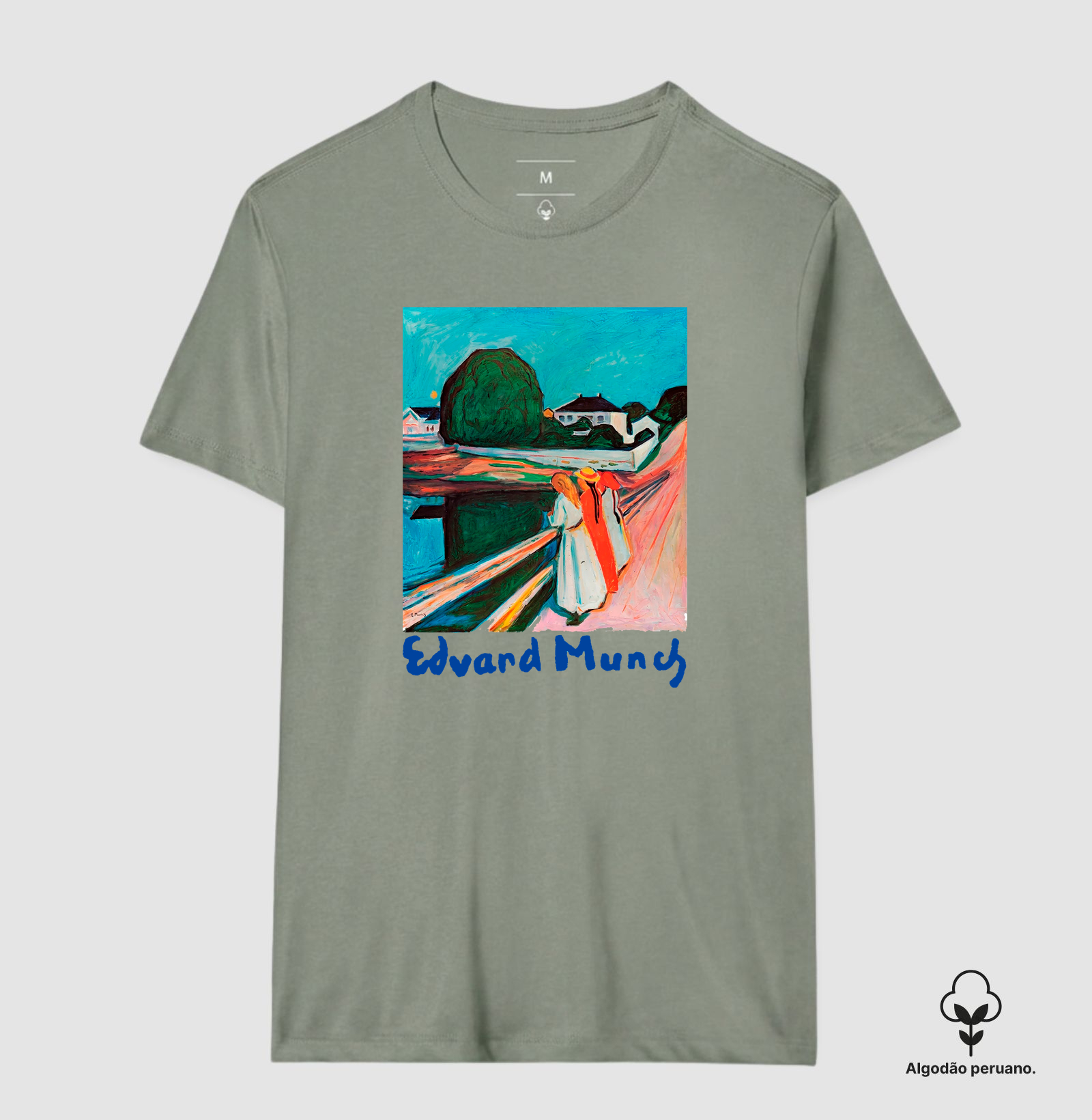 Camiseta Algodão Peruano Premium Obra De Arte Edvard Munch - Imagem 6